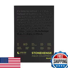 Stonehenge Aqua Black 140lb Coldpress Watercolor Paper Pad 10×14″ – 15 Sheets