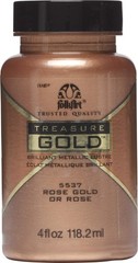 Folkart Treasure Gold Acrylic Paint 4Oz Metallic Rose Gold Multi Surface Paint