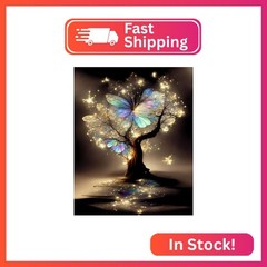 BOHADIY Diamond Painting Kit for Adults: Butterfly Tree of Life Art – 5D Diamond