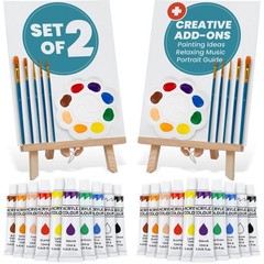 Painting Kit for Adults Couples Acrylic Canvas Easel Art Set for Beginners