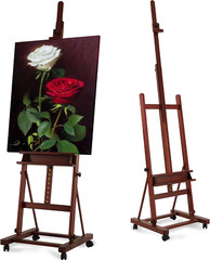 Premium H Frame Easel 75″ to 146″H, Hold Canvas to 93″, Solid Beech Wood Large A