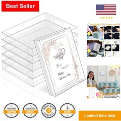 Clear Plastic Greeting Card Storage Box – 100 Pcs – 5.39 x 7.36 x 1 Inches