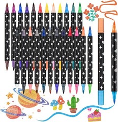 Glitter Markers, 24 Pcs, Assorted Color, Medium Tip Glitter Markers for Kids a