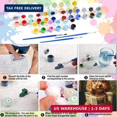 Arttoplus Dog Paint by Numbers Kit for Adults Beginner-Dog Adult Paint by Number