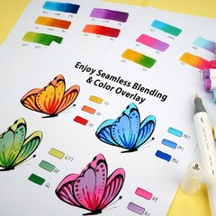 SFAIH Alcohol Markers Brush Tip & Fine Tip – 49 Colors Double Tipped Art Markers