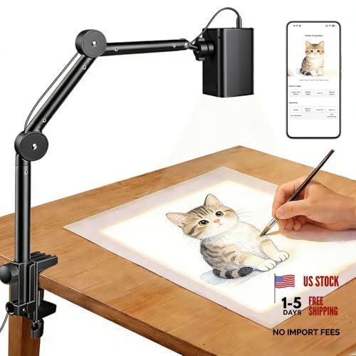 Art Projector for Tracing with Adjustable Stand, Web-Based Control No App