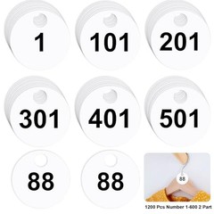 Pcs Number Tags Round 2 Part Coat Check Tags Plastic 1.7inch-round 1200 White