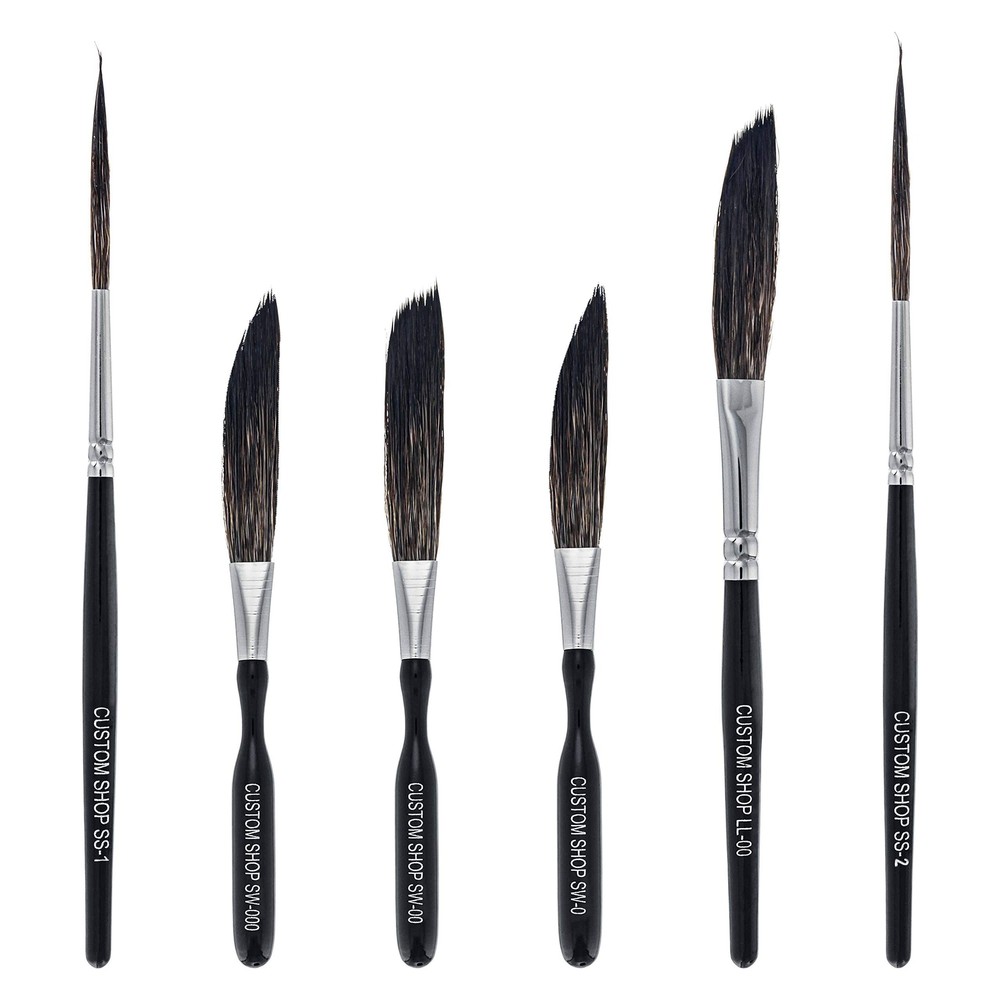 Custom Shop Pinstriping Brush Master Set (Sword #0, 00, 000, Scroll #1 & #2, …