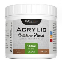 Nicpro Clear Gesso Primer for Acrylic 21.2 Ounce (Pack of 1),