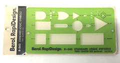 Berol RapiDesign R-543 Standard Logic Symbols Template 3/4 size Staedtler Timely