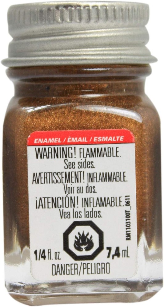 Testors Enamel Paint – Flat Brass, 1/4 oz bottle