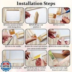 DIY Solid Wood Canvas Frame Kit 18 x28 Inch for Oil Painting and Wall Art – C
