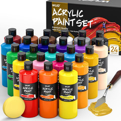 WUO 24 Colors Acrylic Paint Set, 250Ml/8.45Oz Bottles Acrylic Paint, Professiona