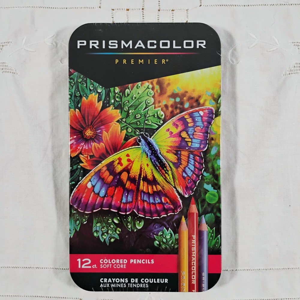 Prismacolor Premier Colored Pencils Soft Core Set of 12 TIN 2068321 New Sealed