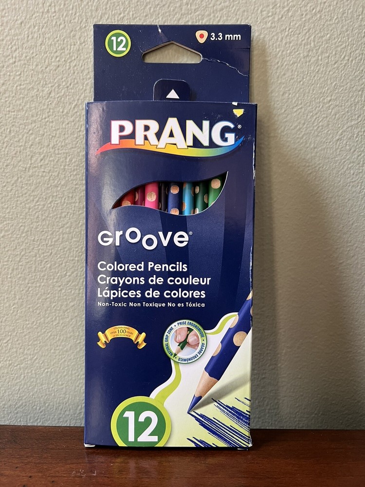 Prang Groove Triangular Pencils Assorted Colors Set of 12 – 3.3mm