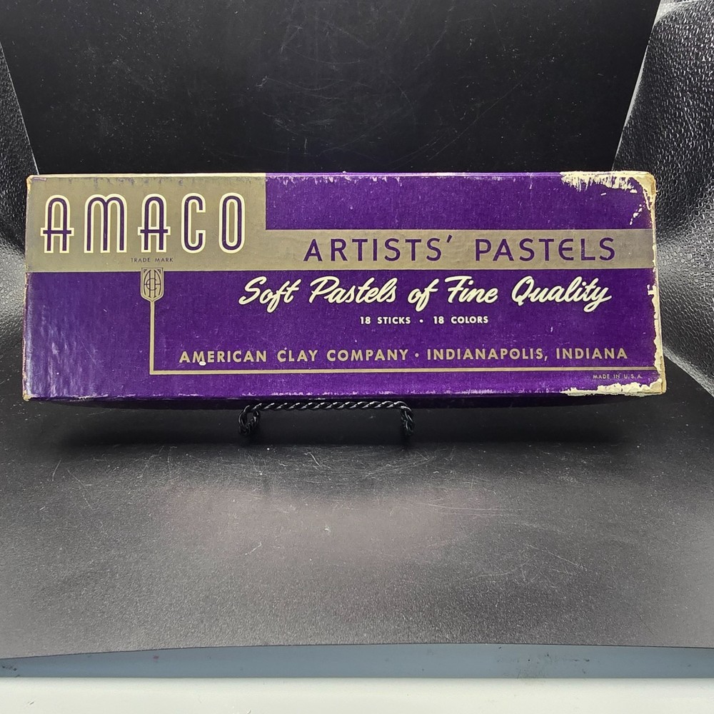 Vintage AMACO Artists Soft Pastels 18 Color Set American Clay Co Indianapolis