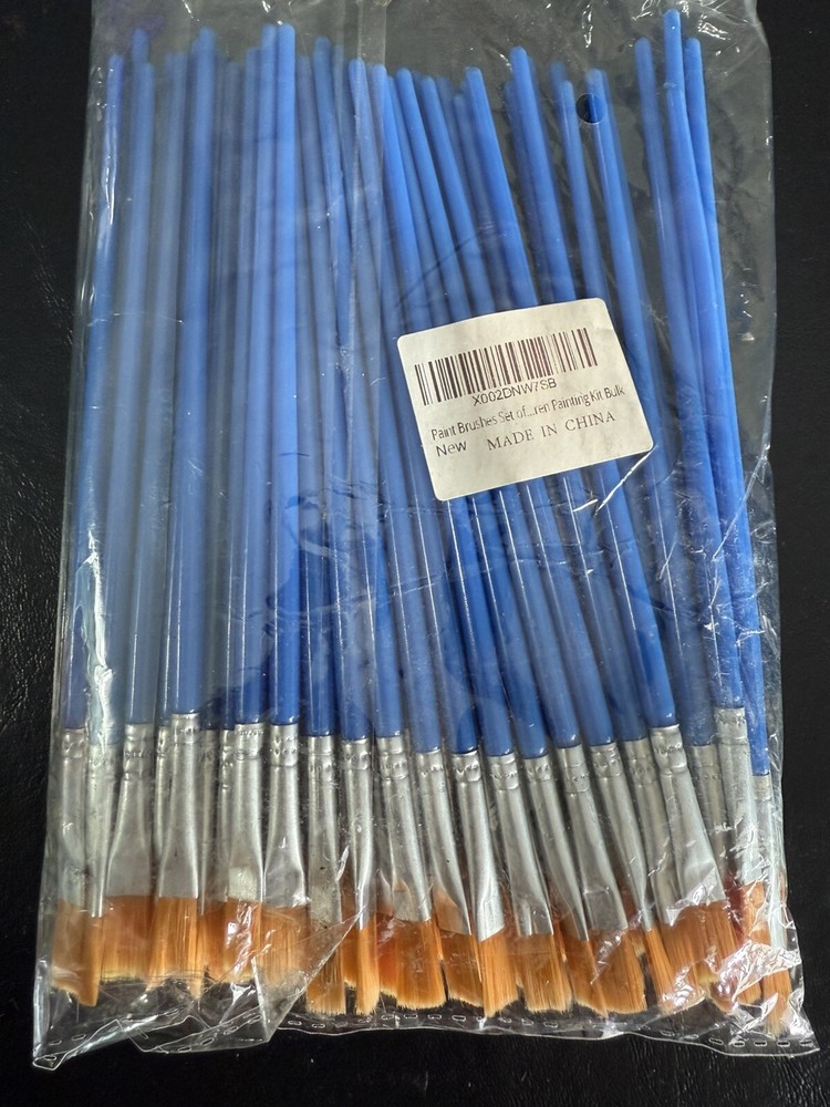 30Pcs Small Paint Brushes Bulk Flat Nylon Brush Handle Acrylic – A0128