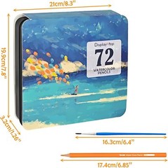 72 Pcs Professional Watercolour Pencils, Vibrant Colors, Water Blending Effects