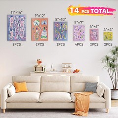 Canvas for Painting, 14 Pcs Muti Pack Stretched Painting Canvas, Blank Paint …
