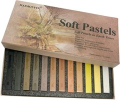 12-Pack Earth Tone Square Soft Pastels Water-Soluble Blendable Artist Drawing…