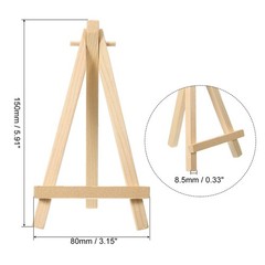 5.9″ Mini Wooden Easel Stand, 6 Pack Table Use Triangle Holder Wood Color