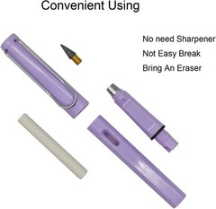 6pcs Infinity Eternal Pencils Forever Inkless Pen Everlasting Pencil With 12PCS