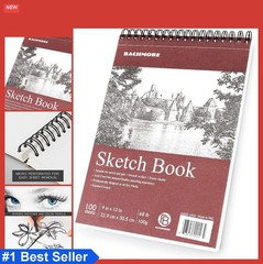 Sketchpad 9×12 Inch 68lb 100 Sheets Top Spiral Bound Sketch Book for Drawing