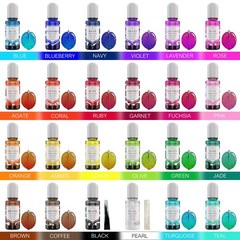 24 Color Epoxy Pigment – Crystal Transparent Dye for DIY Resin Art, Jewelry M…