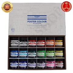 NICKER Watercolor Paint Poster Color 18 Colors Set 40ml PC40ML18N JAPAN