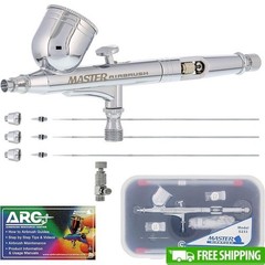 Pro Airbrush Set G233 Dual Action 3 Nozzle 0.2 0.3 0.5mm Gravity Feed Gun New