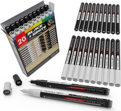 TOOLI-ART Black And White Acrylic Paint Markers Paint Pens Set For Rock Painting