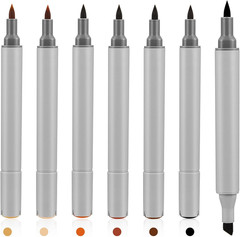 6 Pack Dual Tip Leather Dye Marker Pens Touch up Pen Shoe Marker Leather Flow Ma