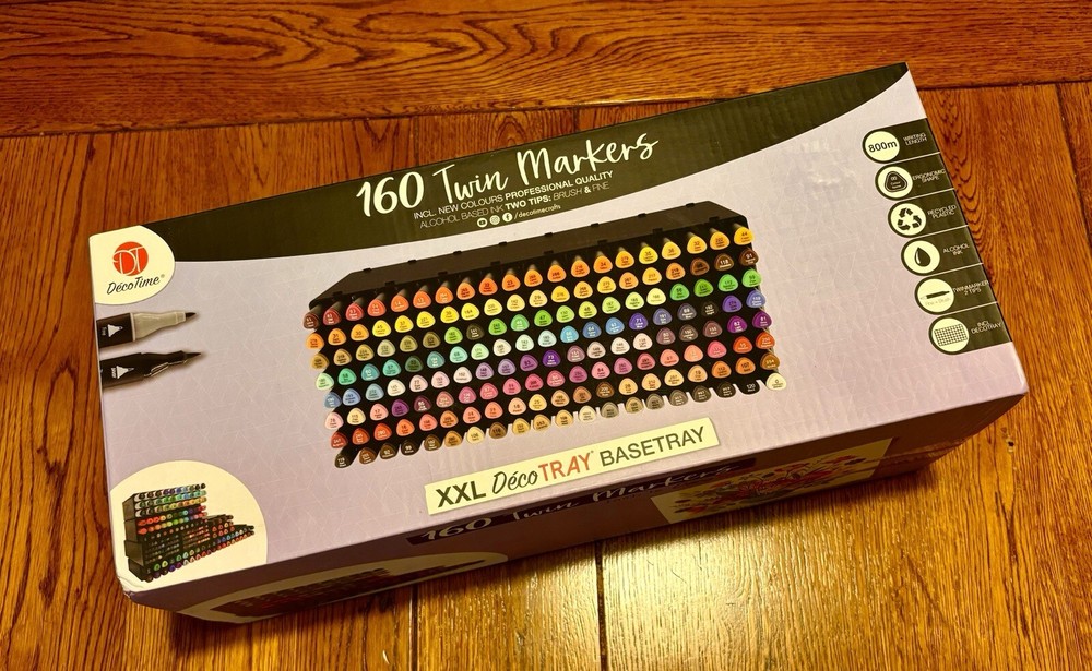 Decotime 160 XXL Pack Twin Markers | ART Deco Tray ANY SURFACE Professional Set