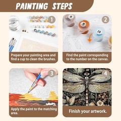 Dragonfly Paint by Numbers Kit for Adults, Dragonfly Paint by Number for Adults,