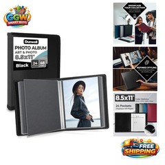Black Art Portfolio 8.5×11 with Mounting Paper & Textured Cover – Durable Design