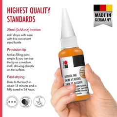 Marabu Orange Alcohol Ink Set – 5 Colors Set Apricot Metallic Orange Neon