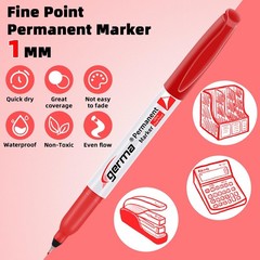 Cgerma Ultra Fine Point Permanent Marker Bulk, 15 1 Count (Pack of 15), red