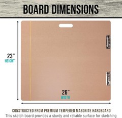 Durable Masonite Drawing Board – Clip & Rubber Band Included
