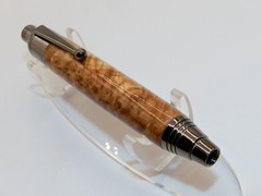 Chrome finish 5.6mm Sketch Pencil. Hand made with Stabilized Black Ash Burl.#150
