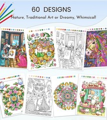 Coloring Books for Adults Relaxation Set of 3, Color by Number Adult Coloring…