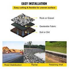 Woven 3.5oz 12.5x50ft 600lb Polypropylene Geotextile Drain Fabric Black
