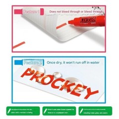 10pcs Uni PROCKEY Water-Based Twin-Tip Marker Black Fine & Extra Fine Japan Made