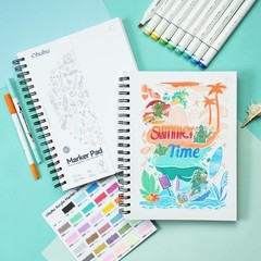 Ohuhu Double-Sided Marker Pad Art Sketchbook Bleedproof – 7×10, Cool White