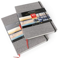 Arteza Watercolor Book Pack Of 2 64 Pages Each 8.3X11.7 Inches Watercolor