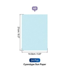 Cyanotype Paper,24 Sheet Sun Print Paper Light Blue Crafts, 5.8×8.3″