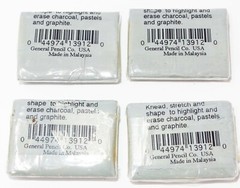 Lot of 4 General’s Eraser Grey Kneaded Rubber #139E