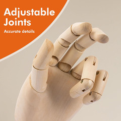 Falling in Art Wooden Hand Model, 10Inches Left Hand Mannequin Figure for Jewelr