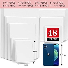 48 Pack Canvas Boards for 48 Pack(4×4 4×6 5×6 6×6 8×10 10×10 9×12 11×14)