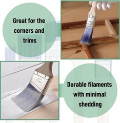Bates Paint Brushes 5 Pack Flat Angle Synthetic Wood Handle Assorted Sizes