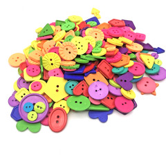 Multicolor Assorted Buttons Craft Bright Sizes Shapes Colors 10 OZ Bulk Lot